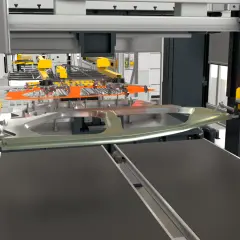 AP&T press-hardening line forming sheet metal.