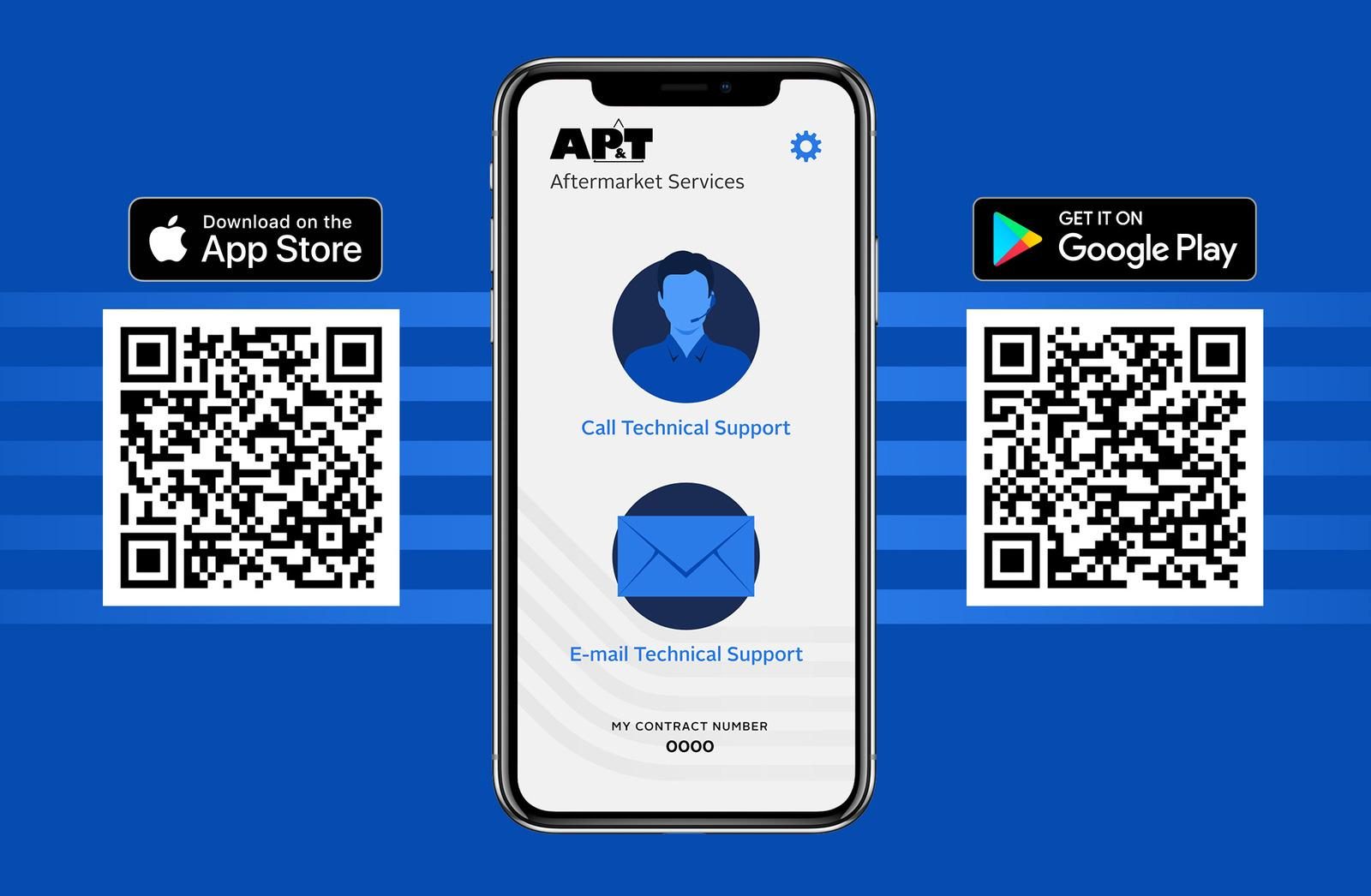 Die neue AP&T Aftermarket Services App ist im App Store und bei Google Play als Download verfügbar.