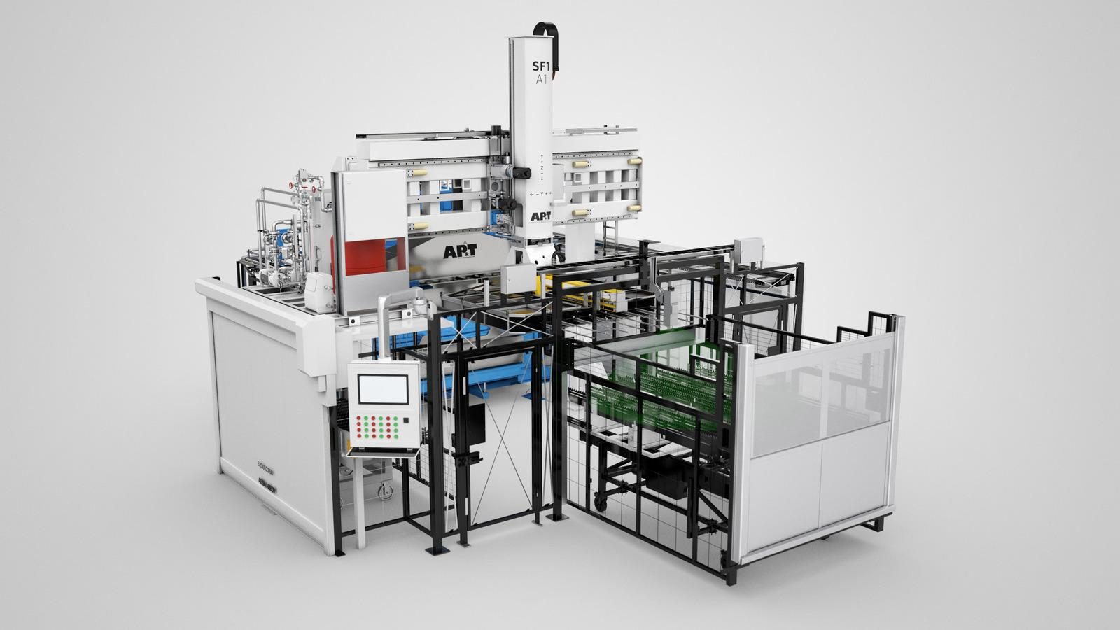 Die TemperBox® in einer kompakten Lösung einschließlich AP&T Multi-Layer Furnace, Automatisierungsausrüstung und Steuerung.